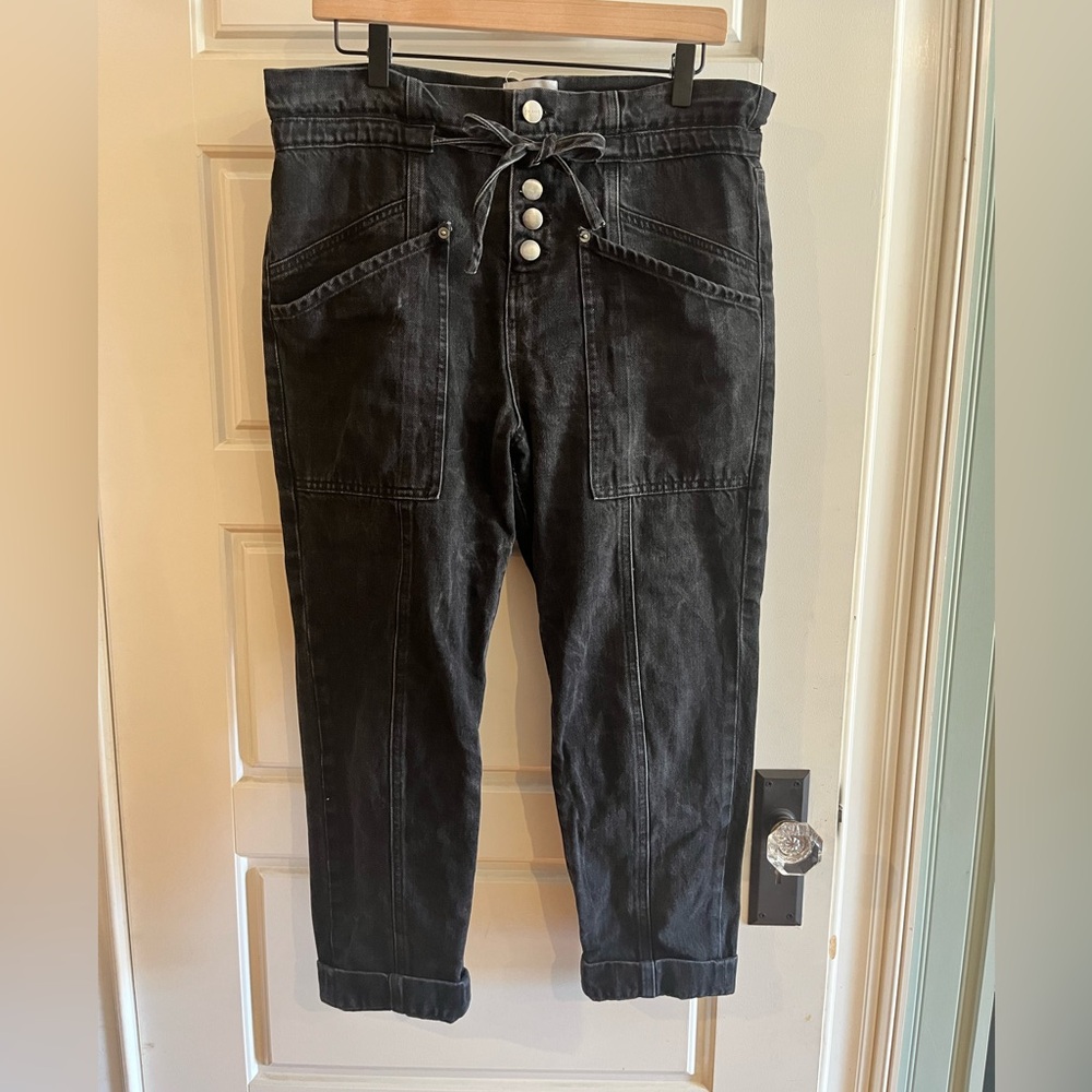 Frame Denim Charcoal High-Waisted Pants